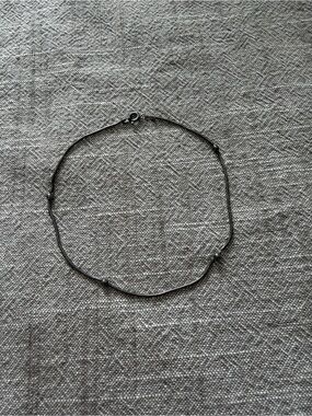 Delicate Sterling Silver Gun Metal Beaded Chain Anklet